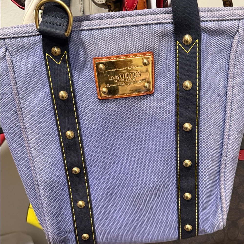 Louis Vuitton Blue and Black Tote